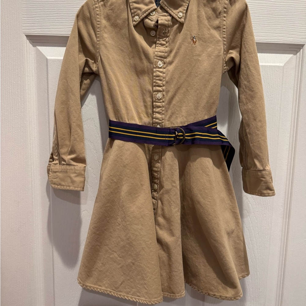 Belted Cotton Chino Shirtdress